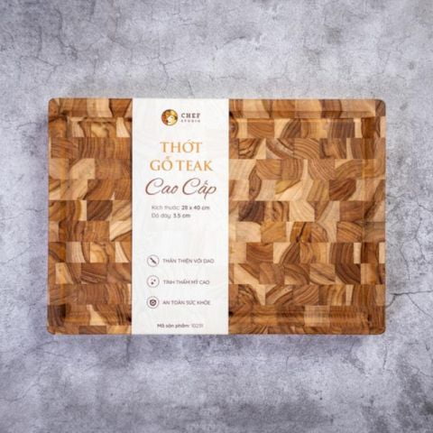 Thớt gỗ Teak Chef Studio hình chữ nhật 28x40x3,5 cm ( 9107 )