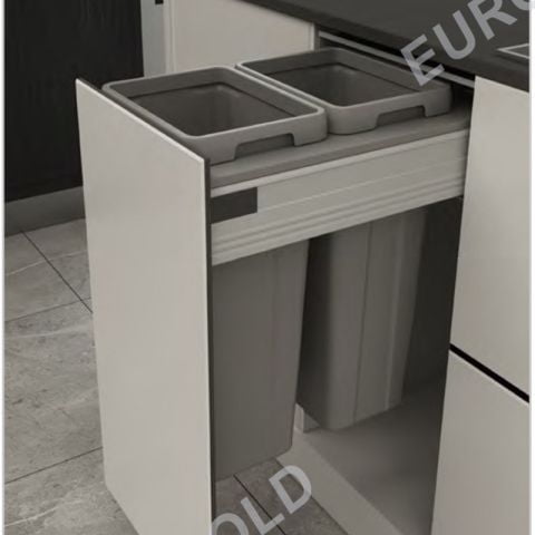 Thùng rác âm tủ giảm chấn cao cấp BA400 – Eurogold